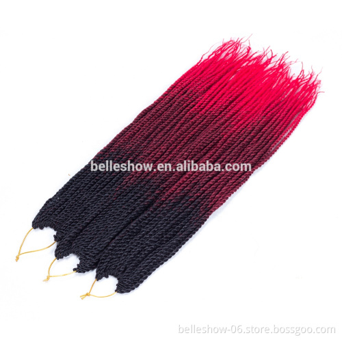 Hot sell wholesale senegalese crochet braid twist synthetic crochet hair extensions  ombre crochet twist braid
